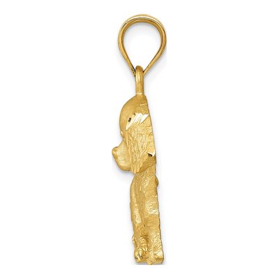 14K Yellow Gold Diamond-Cut Dog Pendant – view 3