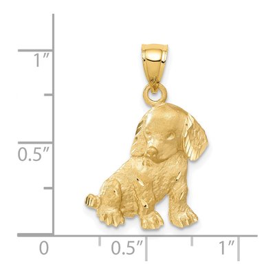 14K Yellow Gold Diamond-Cut Dog Pendant – view 5