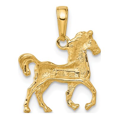 14K Yellow Gold Standing Horse Pendant – view 4