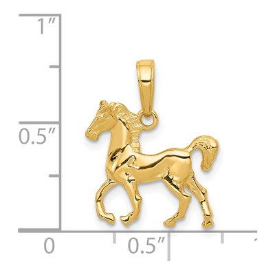 14K Yellow Gold Standing Horse Pendant – view 5