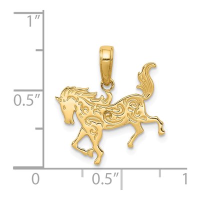 14K Yellow Gold Horse Pendant – view 4