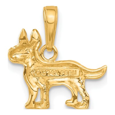 14K Yellow Gold Terrier Dog Pendant – view 4