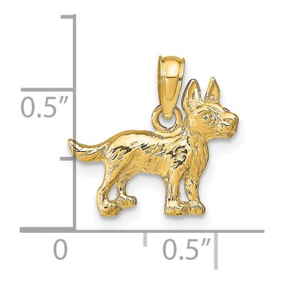 14K Yellow Gold Terrier Dog Pendant – view 5