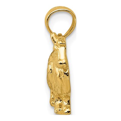 14K Yellow Gold Collie Dog Pendant – view 3