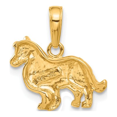 14K Yellow Gold Collie Dog Pendant – view 4