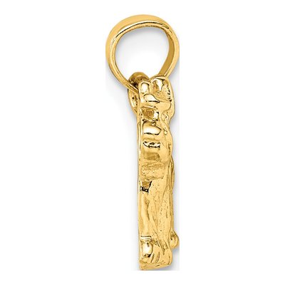14K Yellow Gold Schnauzer Dog Pendant – view 3