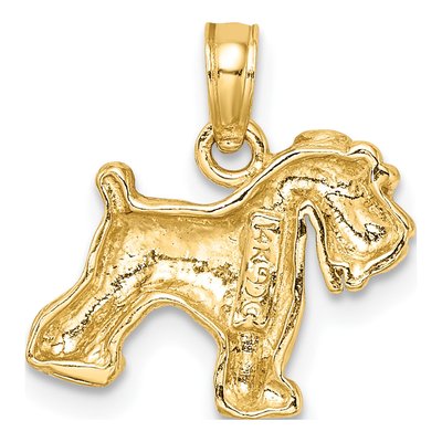 14K Yellow Gold Schnauzer Dog Pendant – view 4