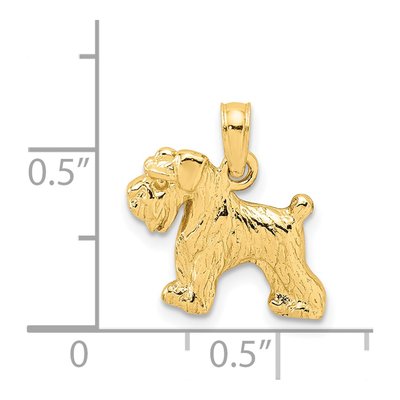 14K Yellow Gold Schnauzer Dog Pendant – view 5