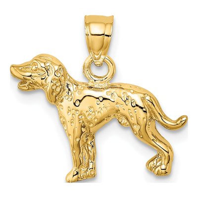 14K Yellow Gold Dalmatian Dog Pendant