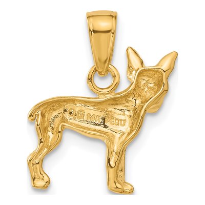 14K Yellow Gold Chihuahua Dog Pendant – view 4