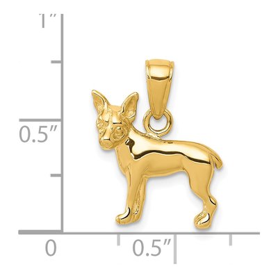 14K Yellow Gold Chihuahua Dog Pendant – view 5