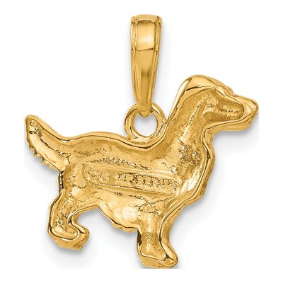 14K Yellow Gold Springer Spaniel Dog Pendant – view 4