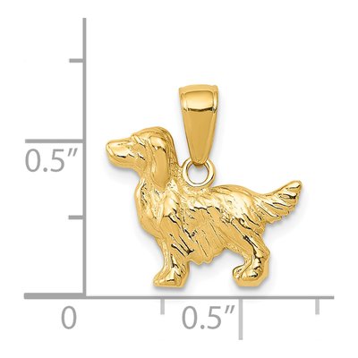 14K Yellow Gold Springer Spaniel Dog Pendant – view 5