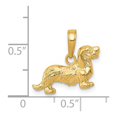 14K Yellow Gold Dachshund Dog Pendant – view 5