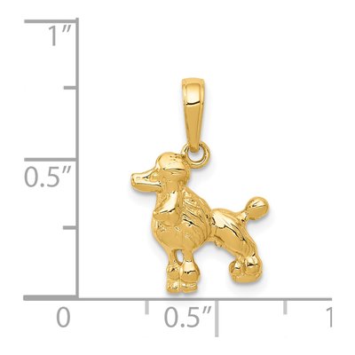 14K Yellow Gold Poodle Dog Pendant – view 4