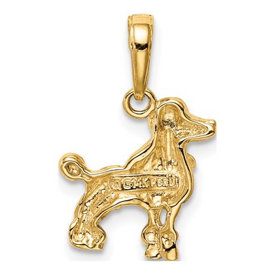 14K Yellow Gold Poodle Dog Pendant – view 5