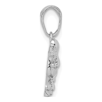 14K White Gold Poodle Dog Pendant – view 3