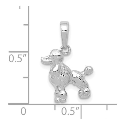 14K White Gold Poodle Dog Pendant – view 4