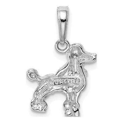14K White Gold Poodle Dog Pendant – view 5