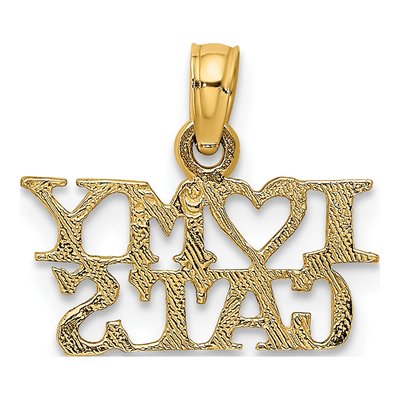 14K Yellow Gold I Heart My Cats Charm – view 4