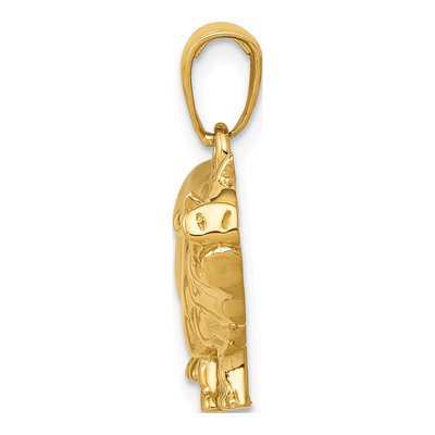 14K Yellow Gold Pot Belly Pig Pendant – view 3