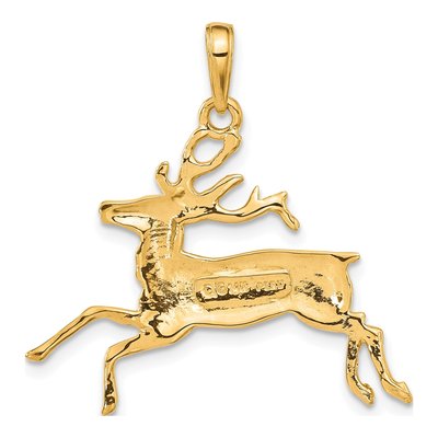 14K Yellow Gold Running Deer Pendant – view 4