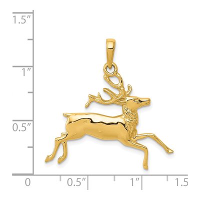 14K Yellow Gold Running Deer Pendant – view 5