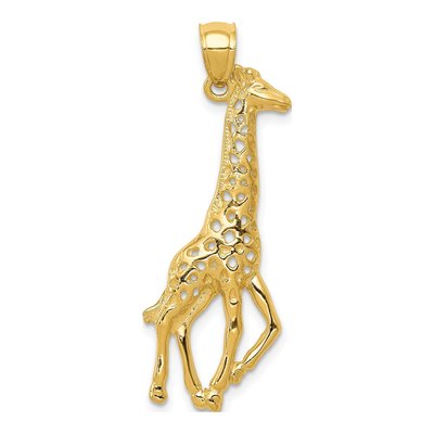 14K Yellow Gold Giraffe Pendant
