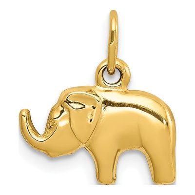 14K Yellow Gold Small Elephant Pendant – view 4