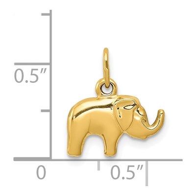 14K Yellow Gold Small Elephant Pendant – view 5