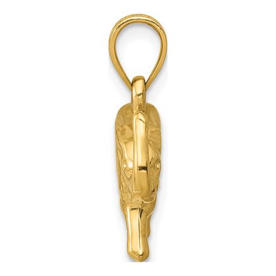 14K Yellow Gold 3-D Elephant Pendant – view 3