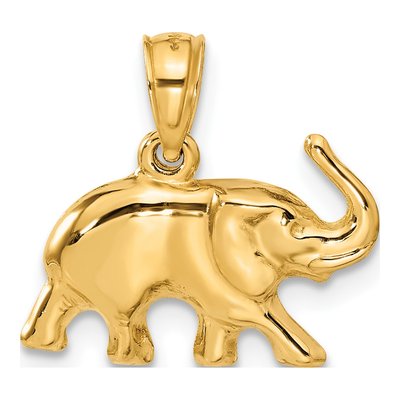 14K Yellow Gold 3-D Elephant Pendant – view 4