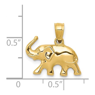 14K Yellow Gold 3-D Elephant Pendant – view 5