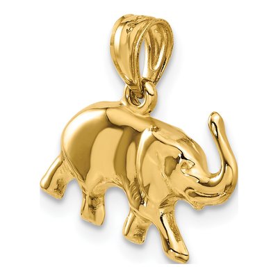 14K Yellow Gold 3-D Elephant Pendant – view 6