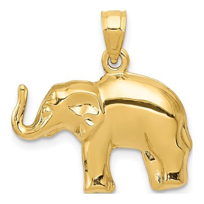 14K Yellow Gold Elephant Pendant