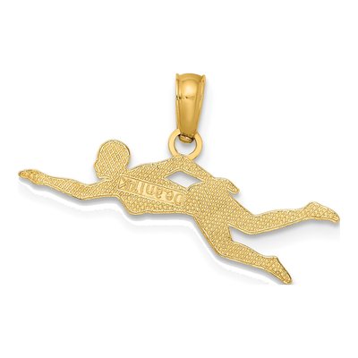14K Yellow Gold Female Swimmer Pendant – view 5