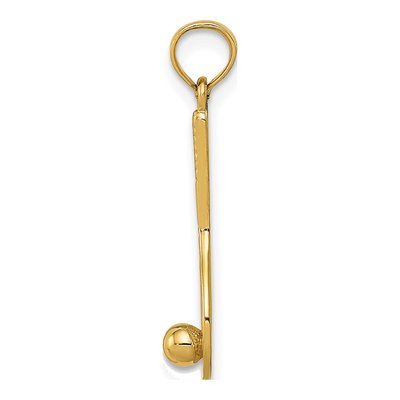 14K Yellow Gold Tennis Racquet Ball Charm – view 3