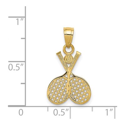 14K Yellow Gold Double Tennis Racquet Charm – view 4