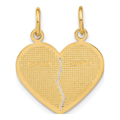 14K Yellow Gold Mom-Daughter Break-Apart Heart Charm – view 4