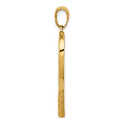 14K Yellow Gold 3-D Tennis Racquet Pendant – view 3