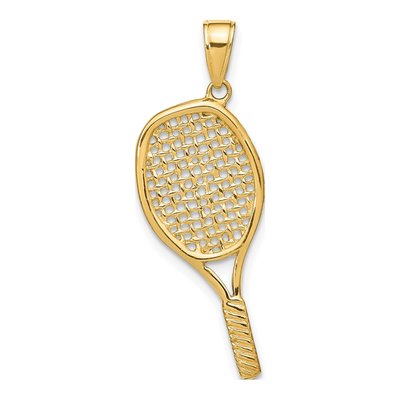 14K Yellow Gold 3-D Tennis Racquet Pendant – view 4