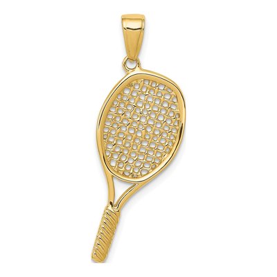 14K Yellow Gold 3-D Tennis Racquet Pendant