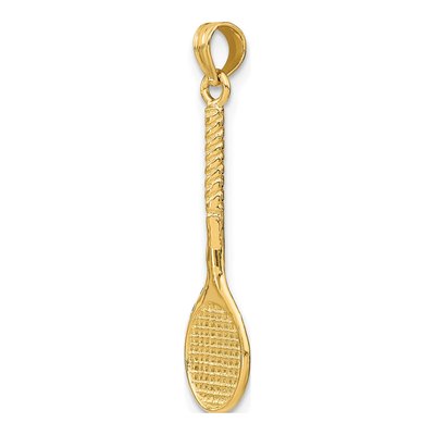 14K Yellow Gold 3D Tennis Racquet Charm – view 6