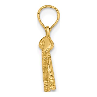 14K Yellow Gold Golf Clubs Ball Pendant – view 3