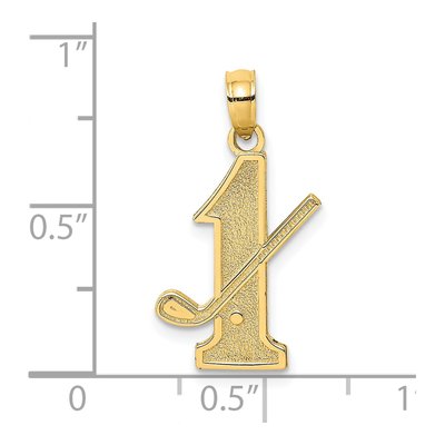14K Yellow Gold Golf Club Ball Number 1 Pendant – view 4