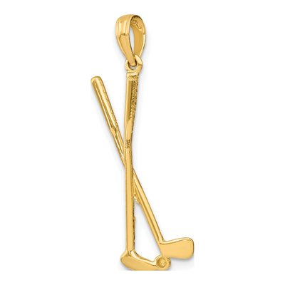 14K Yellow Gold Golf Clubs Ball Pendant – view 6