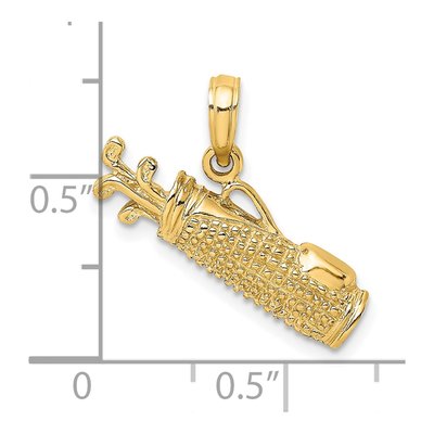 14K Yellow Gold Golf Bag Pendant – view 4