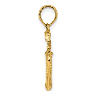 14K Yellow Gold 3D Golfer Swing Charm – view 3