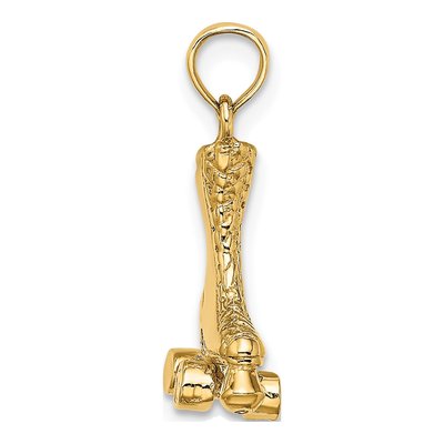 14K Yellow Gold 3-D Roller Skate Charm – view 3
