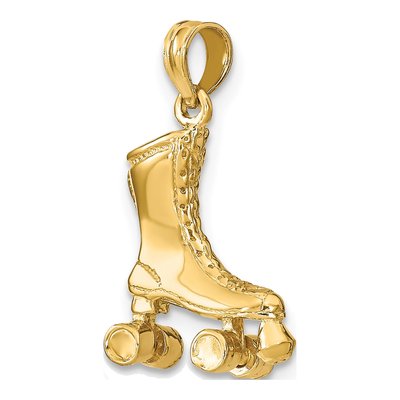 14K Yellow Gold 3-D Roller Skate Charm – view 5